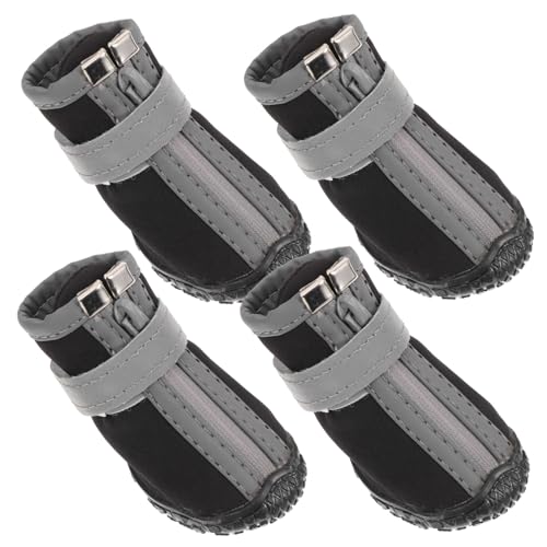 FONDOTIN 4 Stück wasserdichte und rutschfeste Haustierschuhe Stiefeletten Stichworte klein Dog Shoes for small Dogs Paws pfotenschutz Hundestiefel für den Winter Welpenstiefel Gummi Black FONDOTIN 4 Stück wasserdichte und rutschfeste Haustierschuhe Stiefeletten Stichworte klein Dog Shoes for small Dogs Paws pfotenschutz Hundestiefel für den Winter Welpenstiefel Gummi Black von FONDOTIN