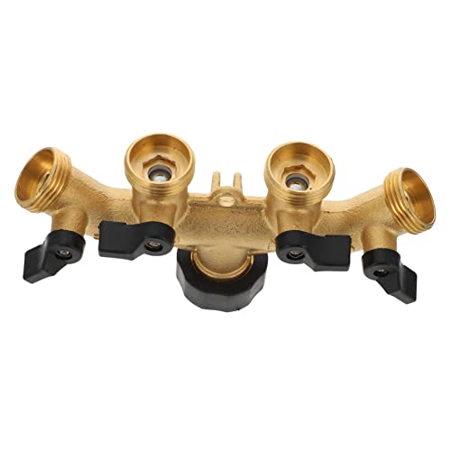 FONDOTIN 3/4 Messing-gartenschlauch-verteiler 4 Unabhängige Ventile 18-teiliges Set Für Die Multifunktionale Wasserverteilung Im Außenbereich von FONDOTIN