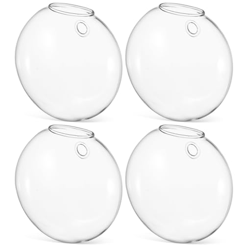 FONDOTIN 4pcs Klare Glaswandvase Hängende Blumentopfglas -ausbreitung Station Wand Pflanzer Dekorative Blumenvase Für Wohnzimmer von FONDOTIN