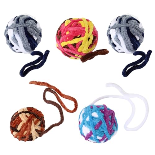 FONDOTIN Katzenspielzeug-Paket 5 Stück Wollgarn-Glocken Für Kauspaß Zufällige Farbe FONDOTIN Katzenspielzeug-Paket 5 Stück Wollgarn-Glocken Für Kauspaß Zufällige Farbe von FONDOTIN