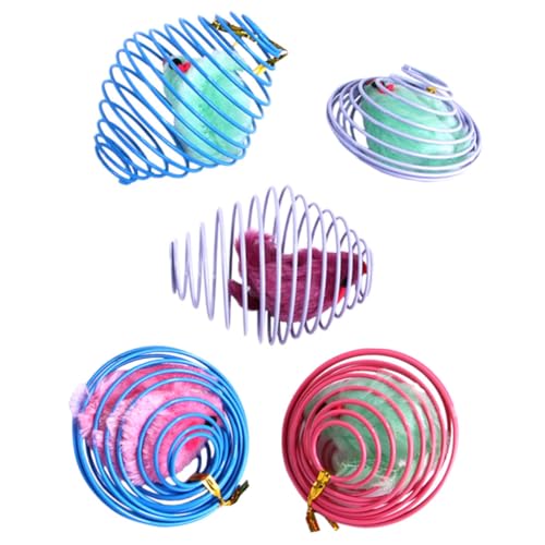 FONDOTIN 5 Stück Käfig Katzenspielzeug Plush cat Fun Toy cat Toy für Katzen-Solospiel Katzen Katzentunnel Katzentür Käfig Haustierbedarf Eisen von FONDOTIN