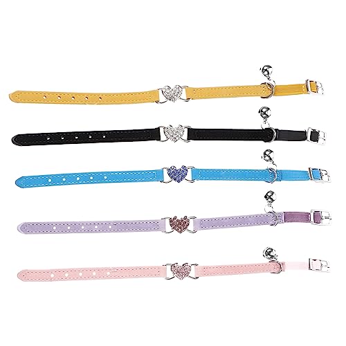 FONDOTIN 5 Stück Teiliges Verstellbares Hundehalsband mit Glocke und Strass Material Komfortabel und Langlebig Geeignet für Verschiedene Haustiergrößen und Festliche Anlässe Wie von FONDOTIN