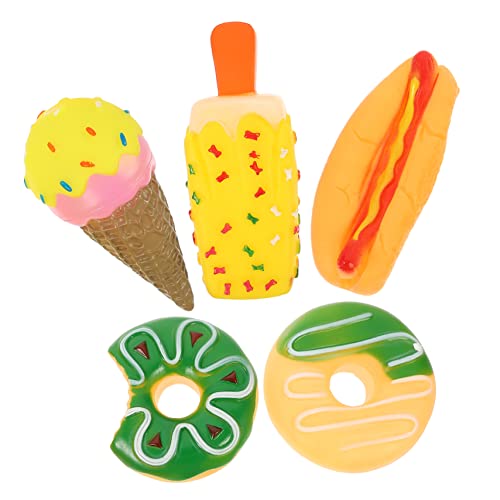 FONDOTIN 5Stücke Teiliges Kauspielzeug Für Interaktive Quietschende Spielzeuge Dessert Form Bissfestes Für Welpen Und Kleine Zur Zahnpflege Und Unterhaltung FONDOTIN 5Stücke Teiliges Kauspielzeug Für Interaktive Quietschende Spielzeuge Dessert Form Bissfestes Für Welpen Und Kleine Zur Zahnpflege Und Unterhaltung von FONDOTIN