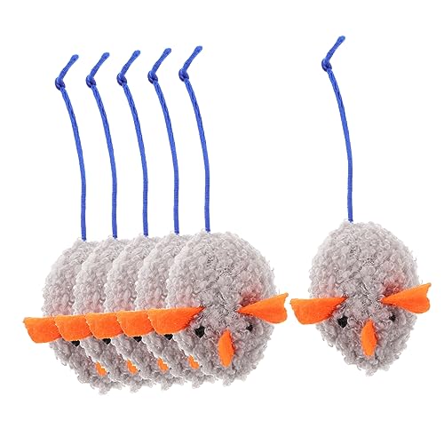 FONDOTIN 6 Stück Katzenspielzeug Kitten kratzspielzeug für Katzenliebhaber Soft Toy Katzenminze Katzen-Mäuse- Interaktives für Katzen Plüsch von FONDOTIN