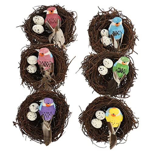 FONDOTIN 6 Stück Vogelmodell vogelhaus Set Plüsch Vogelattrappe Vogelhaus Ei Dekoration Dekorative Vogelhäuser Vogelnest Mikrolandschaftsornament Nestverzierung Rattan-Nest- Schaum FONDOTIN 6 Stück Vogelmodell vogelhaus Set Plüsch Vogelattrappe Vogelhaus Ei Dekoration Dekorative Vogelhäuser Vogelnest Mikrolandschaftsornament Nestverzierung Rattan-Nest- Schaum von FONDOTIN