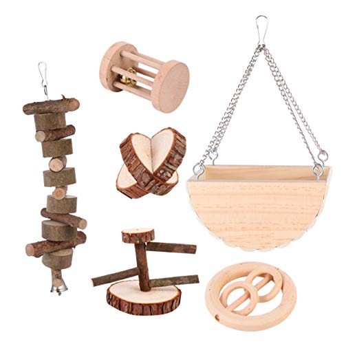 FONDOTIN 6 Stücke Haustier Kauspielzeug Holz Haustier Spielzeug Haustier Schleifen Spielzeug Haustierbedarf Für Hamster Katze Hund Papagei Vogel FONDOTIN 6 Stücke Haustier Kauspielzeug Holz Haustier Spielzeug Haustier Schleifen Spielzeug Haustierbedarf Für Hamster Katze Hund Papagei Vogel von FONDOTIN