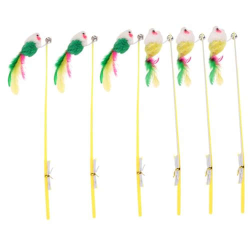 FONDOTIN Interaktives Katzenspielzeug – 6er-Pack Katzenangeln Mit Glocke Und Lustigem Neckstab Für Das Spielen Im Stärken Sie Die Bindung Zu Ihrem Haustier FONDOTIN Interaktives Katzenspielzeug – 6er-Pack Katzenangeln Mit Glocke Und Lustigem Neckstab Für Das Spielen Im Stärken Sie Die Bindung Zu Ihrem Haustier von FONDOTIN