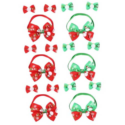 FONDOTIN 6St Krawatte Futterautomat für Aquarien Hundefliege Weihnachten Katze kostüm katzenkleidungen Weihnachten Tiara Haarbänder Hund Fliegen Haustier-Kragenschleife rot von FONDOTIN