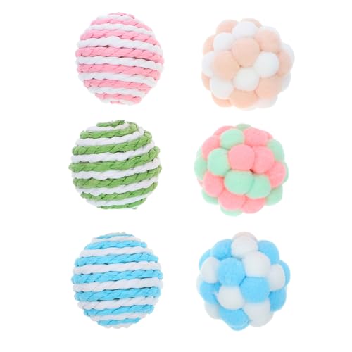 FONDOTIN 6 Stücke Katze Bälle Spielzeug Hüpfen Interaktive Smart Katze Spielzeug für Indoor Katzen Glocke und Plüsch FONDOTIN 6 Stücke Katze Bälle Spielzeug Hüpfen Interaktive Smart Katze Spielzeug für Indoor Katzen Glocke und Plüsch von FONDOTIN