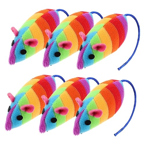 FONDOTIN Spielzeug in Cartoon-mausform 6er-Pack Katzenspielzeug Weiche Plüschmäuse Für Katzen FONDOTIN Spielzeug in Cartoon-mausform 6er-Pack Katzenspielzeug Weiche Plüschmäuse Für Katzen von FONDOTIN
