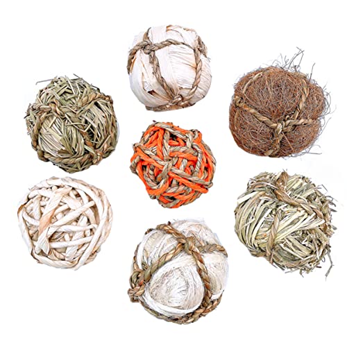 FONDOTIN 7St Hasengras Ball Spielzeugbälle Hundenapf Futter Kaninchen Heu Kleintierspielzeug interaktives heizlùfter Trainingsbälle für Haustiere Papagei Kauspielzeug Strohrattan FONDOTIN 7St Hasengras Ball Spielzeugbälle Hundenapf Futter Kaninchen Heu Kleintierspielzeug interaktives heizlùfter Trainingsbälle für Haustiere Papagei Kauspielzeug Strohrattan von FONDOTIN