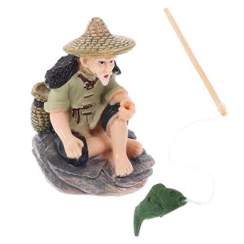 FONDOTIN Aquarium Dekoration Mini Fischer Figurine Aquarium Ornament PVC Material Statue FONDOTIN Aquarium Dekoration Mini Fischer Figurine Aquarium Ornament PVC Material Statue von FONDOTIN