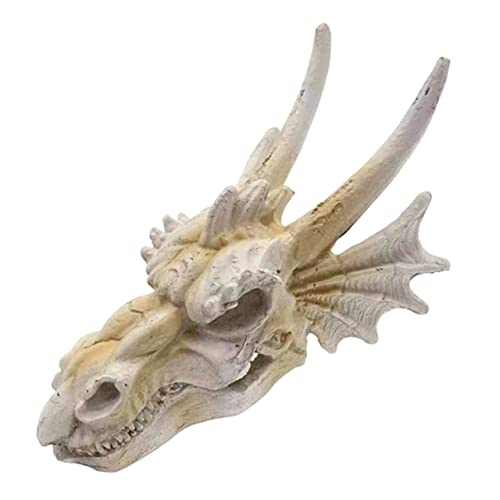 FONDOTIN Aquarienfahrzeuge wohnzimmerdeko wohnungseinrichtung Aquarium Zubehör wohnungsdeko hausdeko Dinosaurier-Kopf-Statue Dinosaurier-Schädelkopf Drachendekor Fischbecken Versteck Harz von FONDOTIN