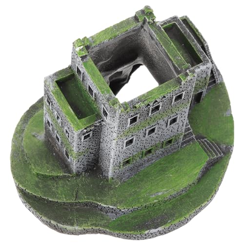 FONDOTIN Aquarium Landschaftsornament Aus Harz Antike Schloss Dekoration Für Aquarien Realistische Fischtank Verzierung Tisch Und Garten Deko Mikrolandschaft Schloss von FONDOTIN