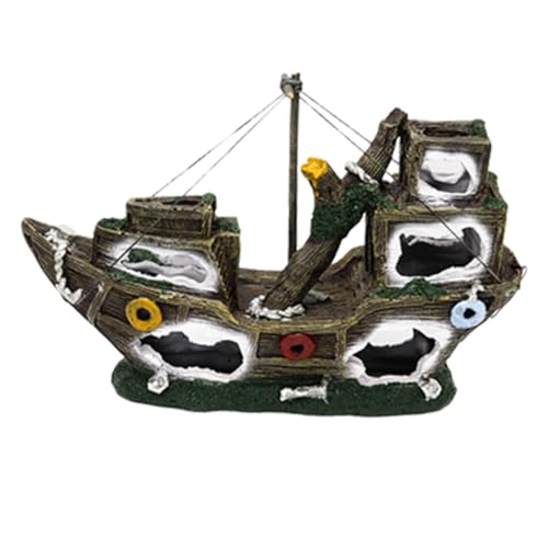FONDOTIN Aquarium Landschaftsbau Boot Piratenschiff Dekoration Kunstharz Dekoration Schiffbruch Dekoration Ozeandekor Aquarium Wrack Tank Seerover-Schmuck Piratenschiff- FONDOTIN Aquarium Landschaftsbau Boot Piratenschiff Dekoration Kunstharz Dekoration Schiffbruch Dekoration Ozeandekor Aquarium Wrack Tank Seerover-Schmuck Piratenschiff- von FONDOTIN