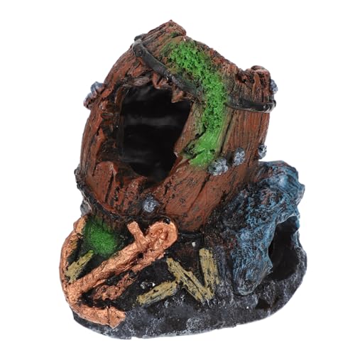 FONDOTIN Aquarium Landschaftsbau Ornamente Halter Zubehör Deckel künstlich Kühler Aquarium versteck Aquarium Dekoration Aquarium-Höhlen- dekoratives Aquarienversteck Aquariumhöhle Harz von FONDOTIN