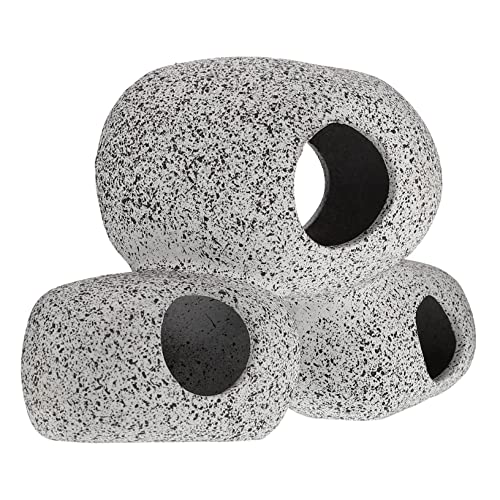 FONDOTIN Aquarium Tontopf Aquarium Dekoration aquariumdeko Aquarium Stone Decoration Höhle zum Laichen von Fischen klein Zucht Fischversteck, Schutzhöhle Aquariumhöhle Ton Light Grey von FONDOTIN