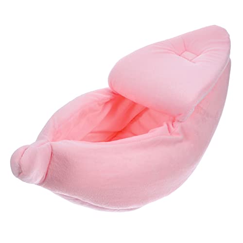 FONDOTIN Bananen Haustierbett Nest Rattan Großes Hundebett Tierbetten Dackel Frettchen Versteck Meerschweinchenkäfig Meerschweinchenbett Stall Kaninchen Tierbär Fleece von FONDOTIN