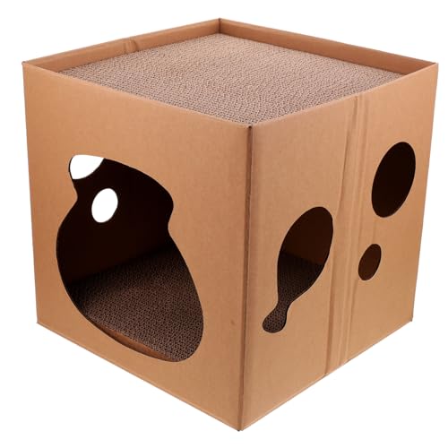 FONDOTIN Cat Cardboard House Cat Pardboard Kätzchen Karton Kratzer Horizontaler Katzenkratzer FONDOTIN Cat Cardboard House Cat Pardboard Kätzchen Karton Kratzer Horizontaler Katzenkratzer von FONDOTIN