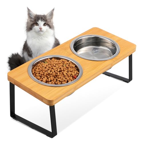 FONDOTIN Erhöhter Katzennapf aus Doppeltes Futternapf Set mit Stand für Katzen und Kleine Ergonomisches Design für Bessere Haltung und Verdauung Rutschfester Aussehen FONDOTIN Erhöhter Katzennapf aus Doppeltes Futternapf Set mit Stand für Katzen und Kleine Ergonomisches Design für Bessere Haltung und Verdauung Rutschfester Aussehen von FONDOTIN