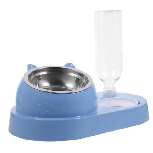 FONDOTIN Essgeschirr Für Haustiere Hundenäpfe Futterspender Erzogen Schüsseln Automatisch Haustiernapf Groß Erhöht Pfote Abnehmbares Futterwerkzeug Für Hunde Katzenfutter Plastik Sky-Blue von FONDOTIN
