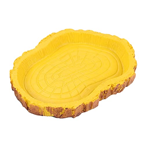 FONDOTIN Reptile Basin Futterschale Für Terrarien Natürliches Design Robustes Harz Wasserschale Für Schildkröten Und Reptilien Pflegeleichte Aquarium-Dekoration von FONDOTIN