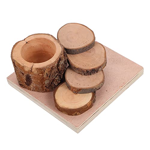 FONDOTIN Hamsterleiter Holz Klettern Spielzeug Mit Futternapf Für Kleintier Käfig Plattform Chinchilla Hamster Meerschweinchen Ratten von FONDOTIN
