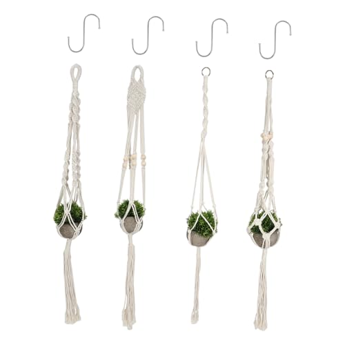 FONDOTIN 4stücke Hängender Pflanzenkorb Aus Baumwollseil Teiliges Mit Haken Handgewebt Dekorativer Blumentopfhalter Für Balkon Garten Und Innenräume Vielseitig Einsetzbar Und FONDOTIN 4stücke Hängender Pflanzenkorb Aus Baumwollseil Teiliges Mit Haken Handgewebt Dekorativer Blumentopfhalter Für Balkon Garten Und Innenräume Vielseitig Einsetzbar Und von FONDOTIN
