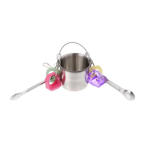 FONDOTIN Hängender Vogel Futter und Wasserspender für Papageien und Wellensittiche Multifunktionaler Robuster Halter mit Großem Fassungsvermögen für Käfige von FONDOTIN
