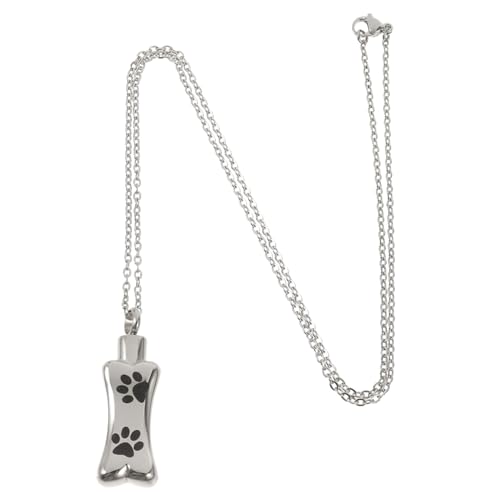 FONDOTIN Eine Halskette Halsketten Halsband Gedenkschmuck Für Asche Einäscherung Gedenkhalskette Hundeurnenhalskette Aschenhalter Für Hundeasche Haustierurnenhalskette Anhängerhalskette von FONDOTIN