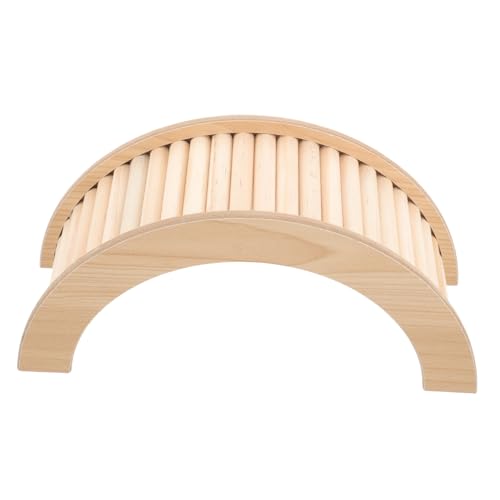 FONDOTIN Hamster Holzbrücke für Kleine Haustiere Sichere Kletterrampe aus Robustem Holz Spielzeug für Meerschweinchen Chinchillas und Rennmäuse für Käfige und Freigehege von FONDOTIN
