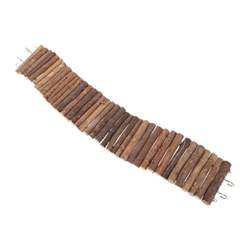 FONDOTIN Hamster Kletterleiter aus Holz Biegbare Hängebrücke für Kleintiere Sicheres für Hamster Mäuse und Meerschweinchen Natürliche Holzstruktur für Dynamische Bewegung und Exploration von FONDOTIN