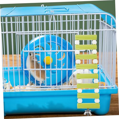 FONDOTIN Hamster Kletterleiter aus Holz Stabile Kleintier Holzleiter mit Glatter Oberfläche Vielseitiges Kletterspielzeug für Hamster Chinchilla und Kleine Nagetiere Farblich Kombiniert von FONDOTIN