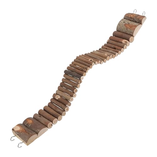 FONDOTIN Hamster Kletterleiter aus Naturholz Flexibel Biegsam Nager Kauspielzeug Brücke für Hamster Zwerghamster Käfig zum Klettern und Nagen von FONDOTIN