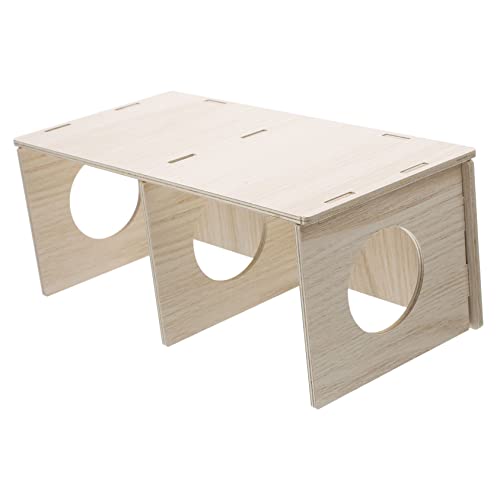 FONDOTIN Holz Hamster Versteck Haus Ratten Spielzeug Hütte Meerschweinchen Holzhaus Kleine Haustier Plattform Zum Entspannen Und Spielen von FONDOTIN