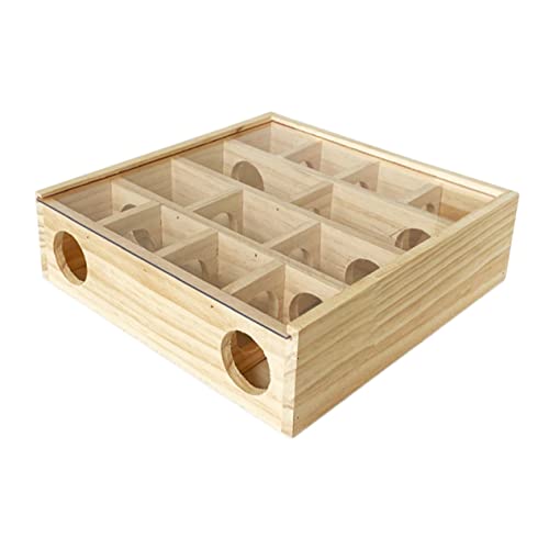 FONDOTIN Holz Hamster Sicher Sanfte Materialien 25x25x7cm Chinchilla Multi-Grid Spielzeug Haustier Zubehör von FONDOTIN