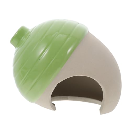 FONDOTIN Hamster Nest aus Keramik meerschweinchen versteck verstecken drinnen keramikhaus für Hamster Keramik Nest für Kleintiere Syrisches Hamsternest aus Keramik Tierversteck Hütte Green von FONDOTIN
