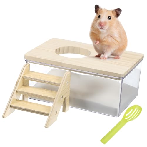 FONDOTIN 1 Set Multifunktionales Sandbad-Set Für Tiere Quadratische Badewanne Leiter Und Sand Für Die Badebedürfnisse Ihres Haustiers von FONDOTIN