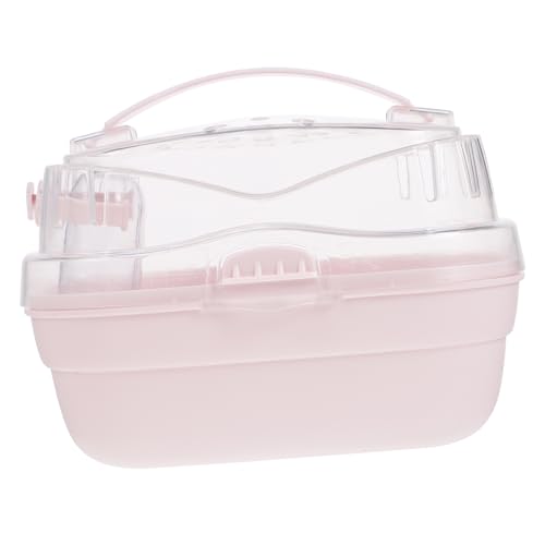 FONDOTIN Hamster Tragetasche aus Kunststoff Atmungsaktive Reisebox für Hamster Komfortable Transportbox mit Praktischem Griff für Unterwegs für Kleine Haustiere von FONDOTIN
