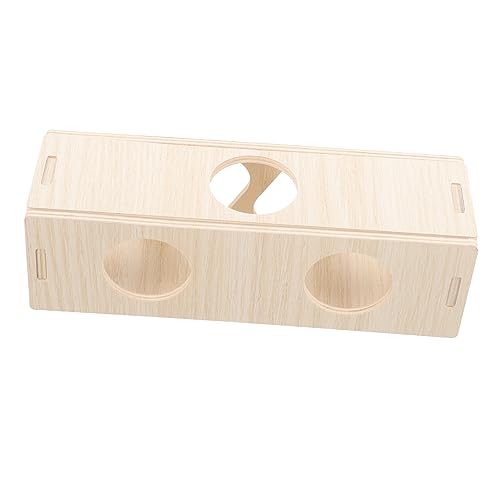 FONDOTIN Hamster Unterschlupf Aus Holz Versteck Und Tunnel Für Kleintiere Lebensraum Dekoration Für Hamster Meerschweinchen Und Andere Haustiere von FONDOTIN
