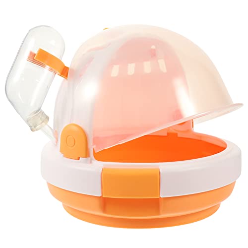 FONDOTIN Tragbarer Hamsterkäfig Handheld Hamster Reisebox Für Kleine Haustiere Transportkäfig Für Draußen Mit Trinkflasche Transparentes Design Leicht Und Kompakt von FONDOTIN