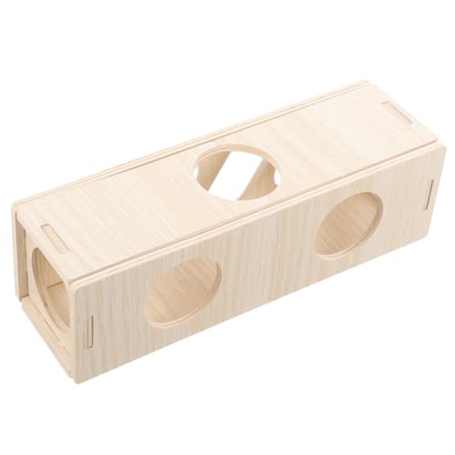 FONDOTIN Hamsterbedarf Hamster hamsterspielzeug Hamster Ausstattung holz4home Tunnel Versteck Ratte klein drinnen für Meerschweinchen Hamsterhaus hölzern von FONDOTIN