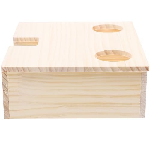 FONDOTIN Hamsterhaus Aus Holz Bett Futtersuche Spielzeug Sicheres Holzhaus Für Haustiere Wohnraum Hütte Versteck von FONDOTIN