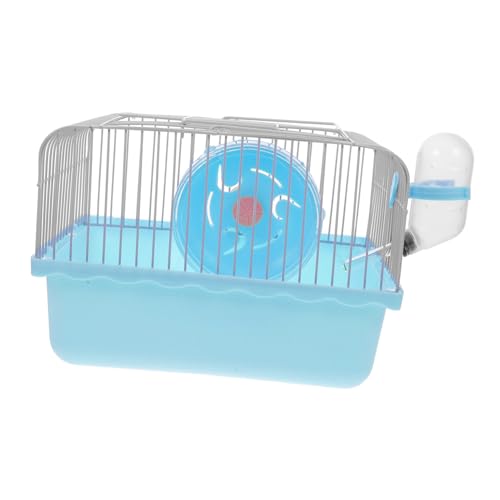 FONDOTIN Hamsterkäfig Käfige Zubehör Hamstertrage mit Wasserflasche Reisen Rosa Hamster transportbox kaninchenkäfig Tragbarer Hamster-Reisekäfig Laufkäfig für Haustiere Abs Blue von FONDOTIN