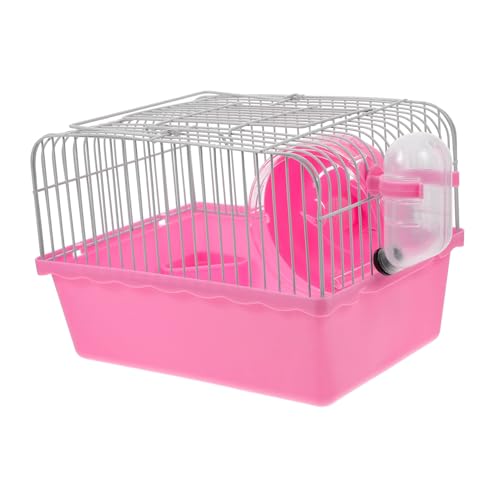 FONDOTIN Hamsterkäfig Nagetier Hamster Tragetasche Tragbare Transportbox Für Hamster Tragbare Hamsterreise Käfig Haustier Zwinger Zubehör Wasser Chinchilla Reisen Träger Abs Rosa von FONDOTIN