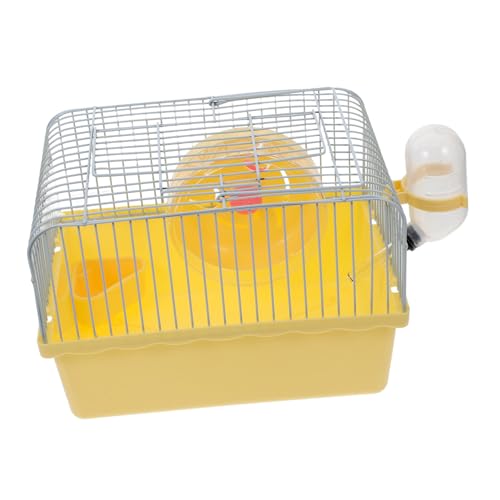 FONDOTIN Hamsterkäfig Wasser Tragbare Transportbox Für Hamster Haustier Hamster Tragetasche Chinchilla Klein Käfige Zubehör Trägerkäfig Reisen Drinnen Zwinger Reisekäfig Yellow Abs von FONDOTIN