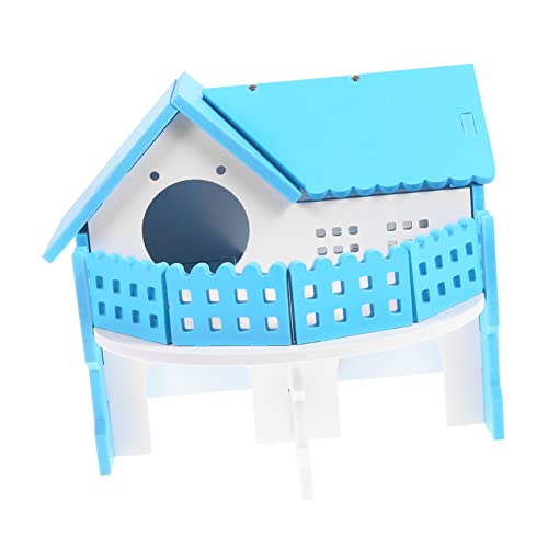 FONDOTIN Hamster Villa Balkon Doppelschicht Spielhaus Großes Nest Spielzeug Für Kleintiere von FONDOTIN