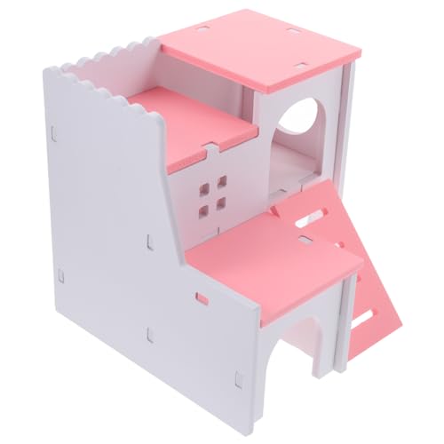 FONDOTIN Hamstervilla Lagig Mehrzweck Versteckspielzeug für Zwerghamster Mäuse Kleintiere Aktivitätsfördernd Rosa von FONDOTIN