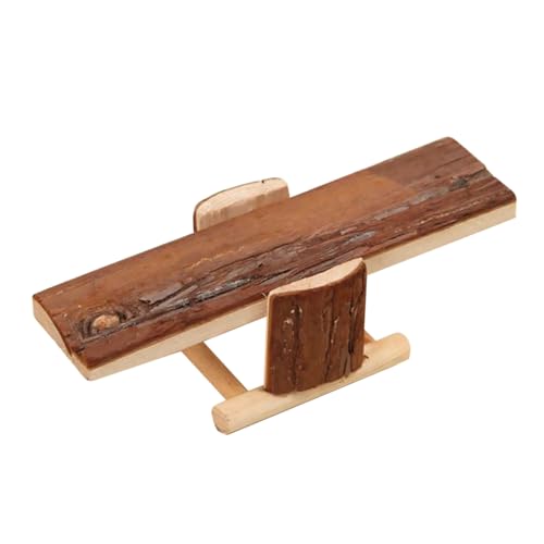 FONDOTIN Hamster Wippe Aus Natürlichem Holz Kauspielzeug Für Kleine Haustiere Wie Hamster Mäuse Und Ratten Fördert Spiel Und Bewegung Im Käfig von FONDOTIN