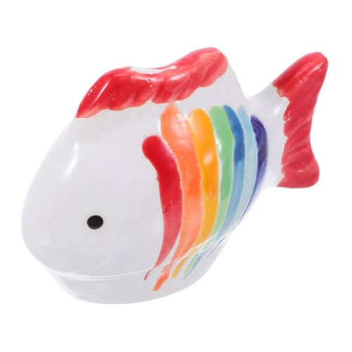 FONDOTIN Handbemalte Keramik Fischfiguren Bunte Gestreifte Schwimmende Deko für Aquarium und Teich Realistische Keramik Fischteich Dekoration Langlebige Handgefertigte Porzellan Fische von FONDOTIN